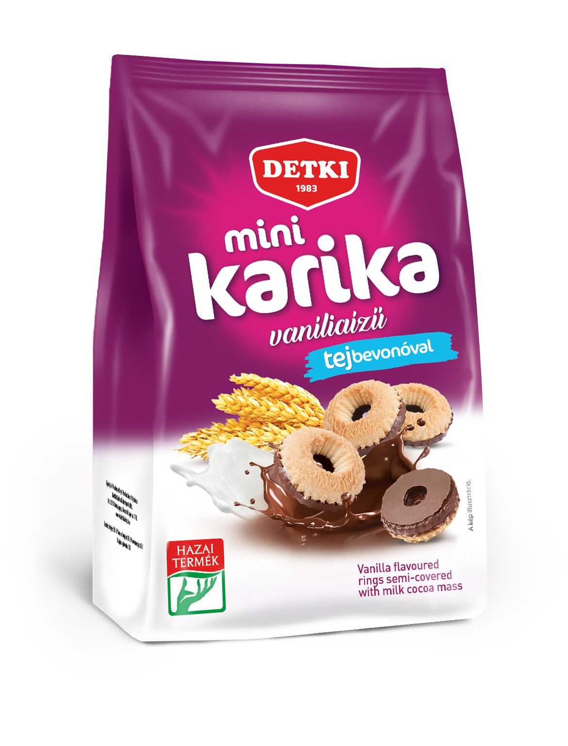 Detki Mini karika vaníliaízű teasütemény kakaós tejbevonómasszával félig mártva 150g